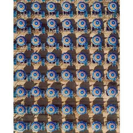 Beach Umbrellas, Massa, Italy' Contemporary Archival Color Photograph Print From the Original Negative by Getty - 20x30 For Sale - Image 4 of 4