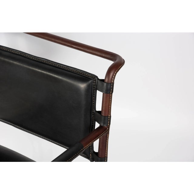 Mid-Century Modern Leather Armchair by Jacques Adnet, 1950s For Sale - Image 3 of 11