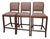 Three 1970s Wooden Counter-Height Stools With Striped Upholstered Seats and Backrests For Sale