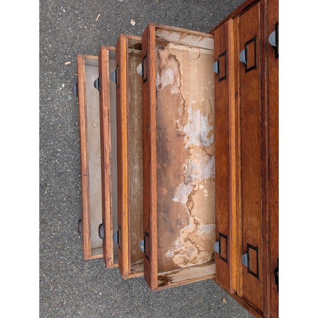 Antique Belding Bros. & Co. Oak Silk Spool Mercantile Cabinet, Circa 1900 For Sale - Image 11 of 18