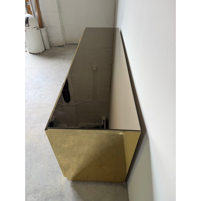 1970s Hollywood Regency Ello Brass & Beveled Mirror Credenza Sideboard For Sale - Image 11 of 17
