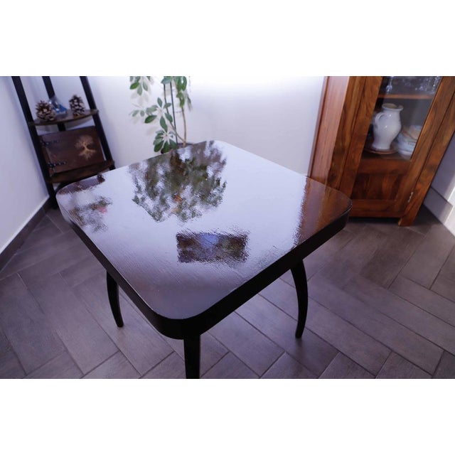 Brown Square Spider Table by Jindrich Halabala, 1960s For Sale - Image 8 of 12