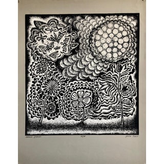 Michail Grobman, Large Post Soviet Non Conformist Russian Israeli Volcano Lithograph Silkscreen For Sale