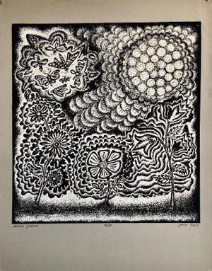 Michail Grobman, Large Post Soviet Non Conformist Russian Israeli Volcano Lithograph Silkscreen