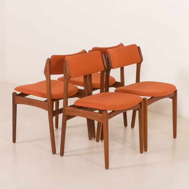 Vintage Danish Teak and Wool Chairs by Erik Buch, 1960s, Set of 4 For Sale - Image 6 of 18