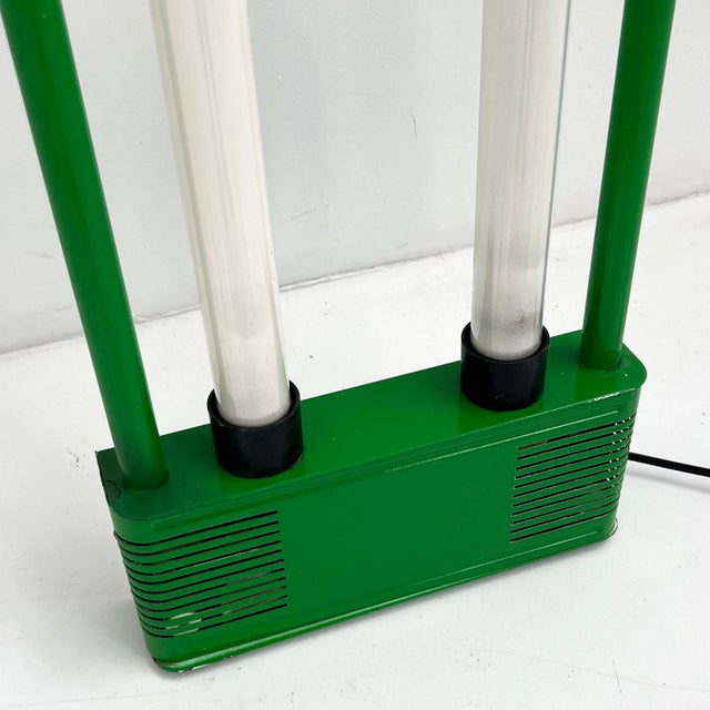 Green Double Neon Lamp by Gian N. Gigante for Zerbetto, 1980s For Sale - Image 13 of 14