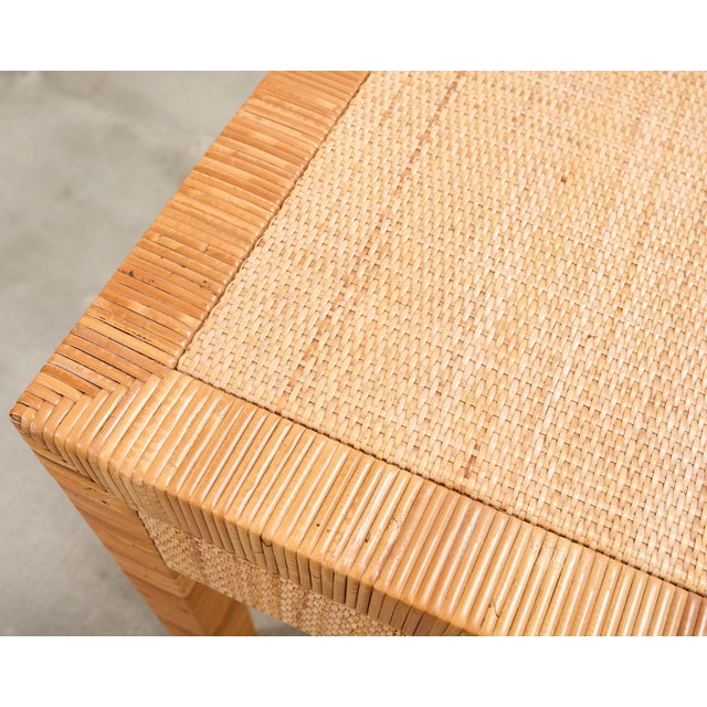 Wood Billy Baldwin for Bielecky Brothers Rattan Cane Writing Desk For Sale - Image 7 of 18