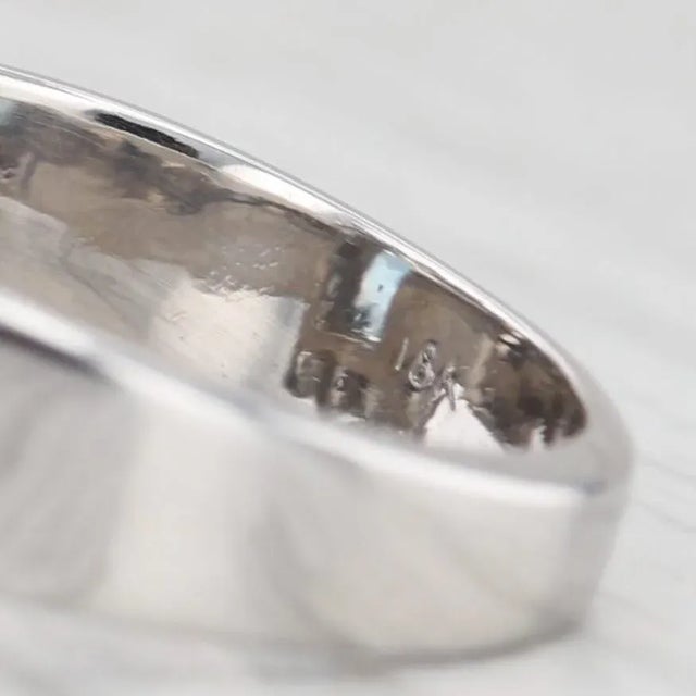 1.30ctw Aquamarine Diamond Halo Ring 18k White Gold Size 5.75 - 6 For Sale - Image 4 of 8