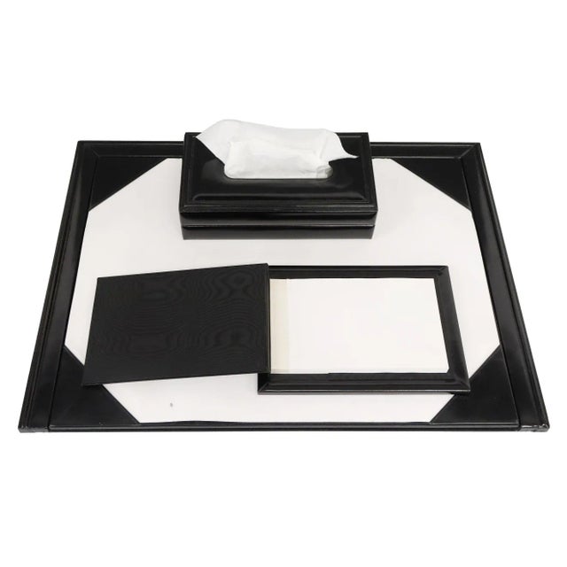 Black 2000s Asprey & Garrard of London Saddle Leather Desk Set- 3 Pieces For Sale - Image 8 of 8