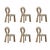 Brown Mary Dining Chairs by Ottiu, Set of 6 For Sale - Image 8 of 8