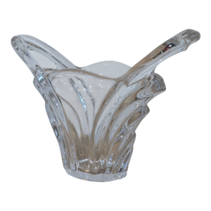 Vintage Art Vannes Le Chatel French Mid Century MCM Crystal Glass Vase 12''