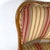 Brown Set of Four Queen Anne Walnut Dining Side Chairs in Striped Burgundy & Gold Upholstery For Sale - Image 8 of 12