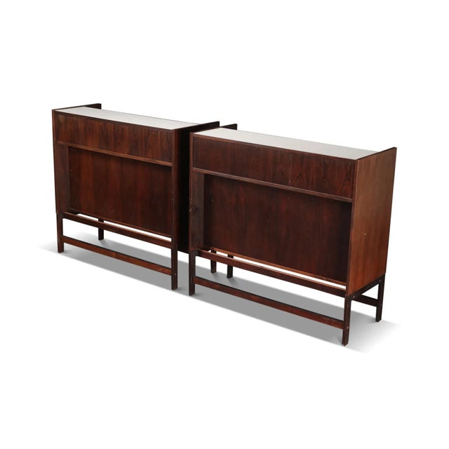 1960s Pair of Danish Modern Freestanding Cocktail Bars in Rosewood For Sale - Image 10 of 10