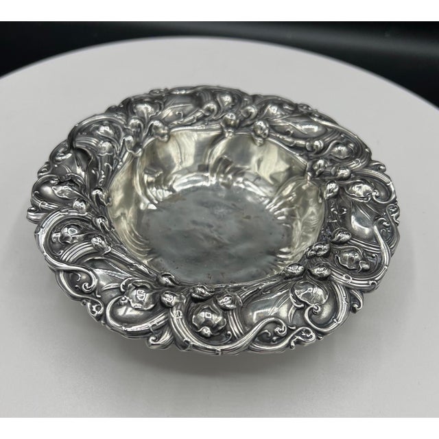 Sterling Silver " Lilly of the Valley " Bon Bon Dish by Whiting Division Whiting had small production but produced...