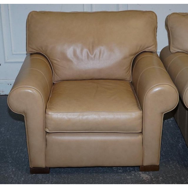 Latte Brown Leather Armchairs from Multiyork England, Set of 2 For Sale - Image 3 of 18
