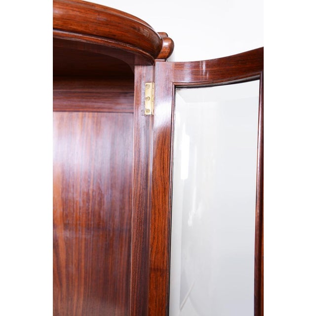 Art Deco Oval-Shaped Sideboard in Rosewood & Original Glass and Mirror, Czech, 1920s For Sale - Image 9 of 18