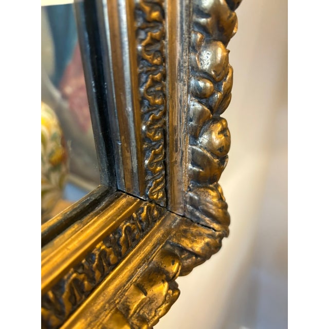 19th Century Antique Baroque 19th Century Rectangular Carved iFrench Gold Leaf Mirror For Sale - Image 5 of 11