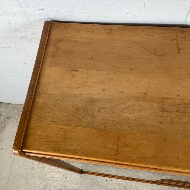 Wood Vintage Mid-Century Sliding Glass Door Display Shelf For Sale - Image 7 of 12