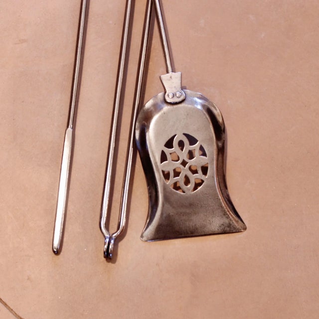 Set of English Regency Period Polished Steel Firetools For Sale - Image 12 of 12