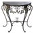 1920s French Wrought Iron Marble Top Demi Lune Table For Sale