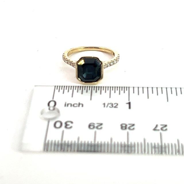 Natural Sapphire Diamond Ring 6.75 14k Yellow Gold 4.65 TCW Certified For Sale - Image 17 of 18
