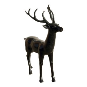 Standing Deer With Antlers, Bronze Sculpture