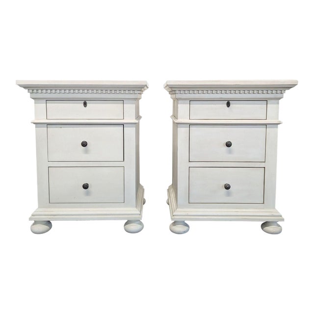 Pair of Restoration Hardware Closed Saint James Nightstands For Sale