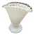 Vintage Fenton Clear Crest Ruffled Edge Milk Glass Fan Shaped Vase For Sale