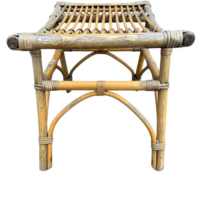Vintage Rattan Stool, France, 1970s For Sale - Image 6 of 8