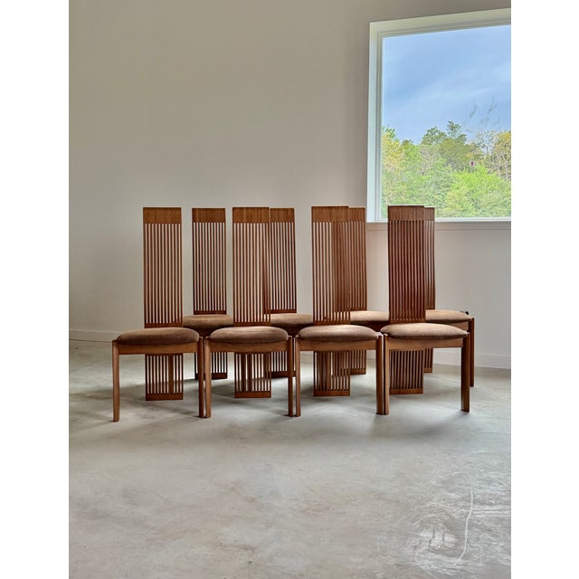 Pietro Costantini for Ello Postmodern High Back Dining Chairs, Set of 8 (Italy) For Sale - Image 6 of 17