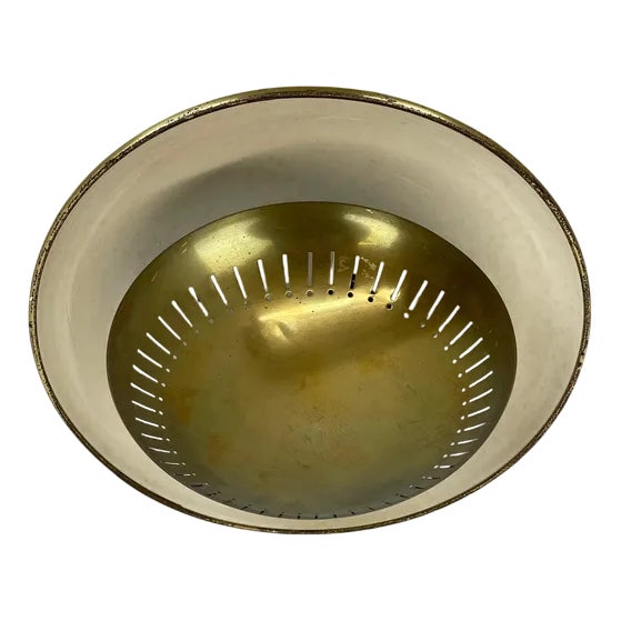 Round Brass Wall Ceiling Light in the style of Gino Sarfatti, Italy, 1950s For Sale