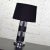 Metal Mid 20th Century Art Deco Style Chrome and Black Horizontal Stripe Cylindrical Table Lamp Black Shade For Sale - Image 7 of 13