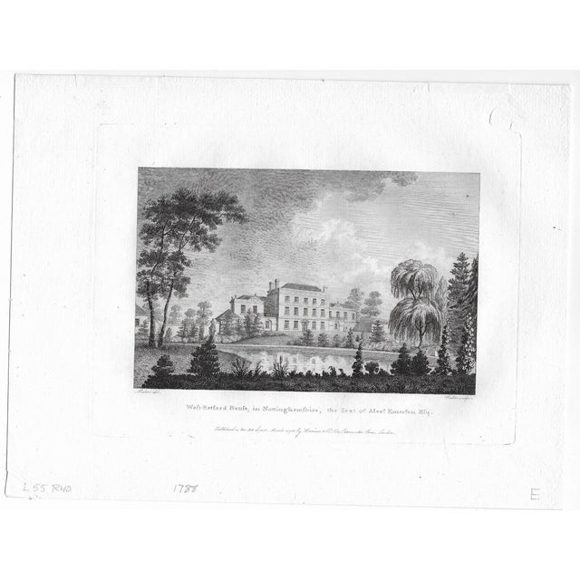 Black 1788 English Country House Engravings - Set of Four For Sale - Image 8 of 10