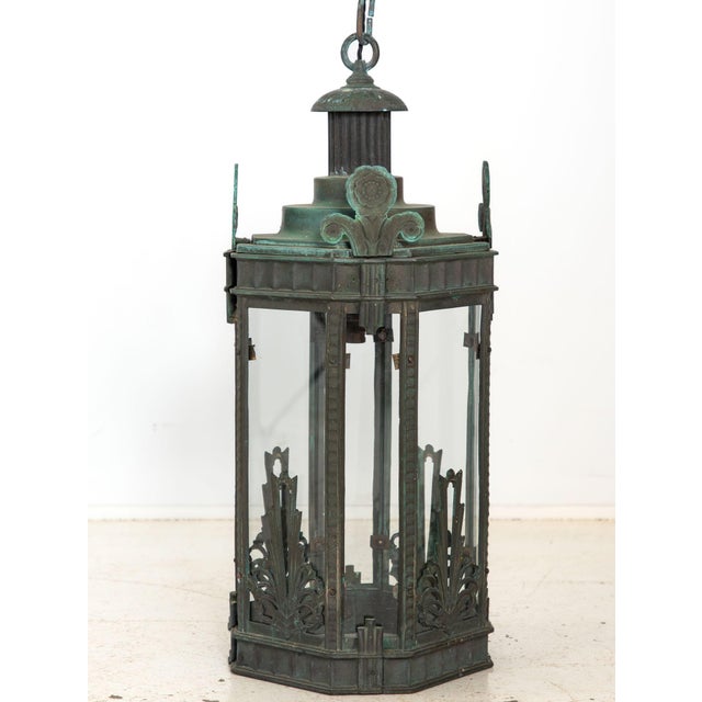 Bronze Art Deco Lantern, Circa 1920-30s For Sale - Image 10 of 13