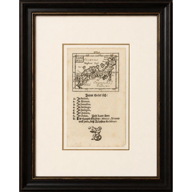 Mallet Miniature Map of Japan Iaponia with German Text, 1683 For Sale - Image 9 of 9