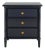 Modern Coastal 3 Drawer 25" H Bamboo Nightstand, Navy For Sale