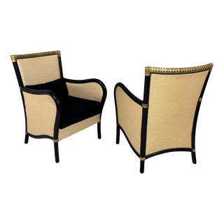 Rattan Lounge Chairs from Gasparucci Italo, Italy, 1980s, Set of 2 For Sale