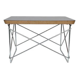 Small Eames for Herman Miller Black Laminate, Plywood, and Chrome LTR SideTable For Sale