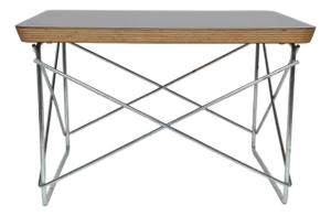 Small Eames for Herman Miller Black Laminate, Plywood, and Chrome LTR SideTable