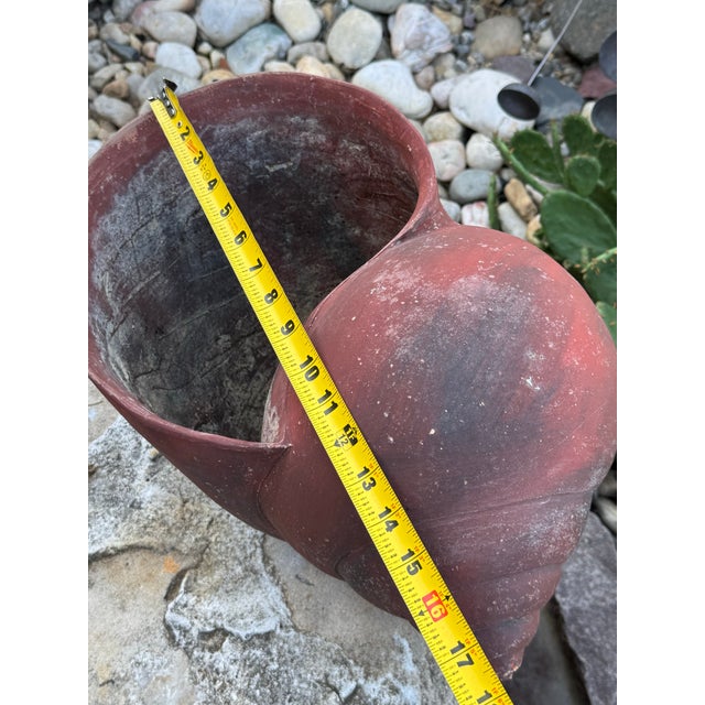 French Terracotta Conch Seashell Planter For Sale In Philadelphia - Image 6 of 9