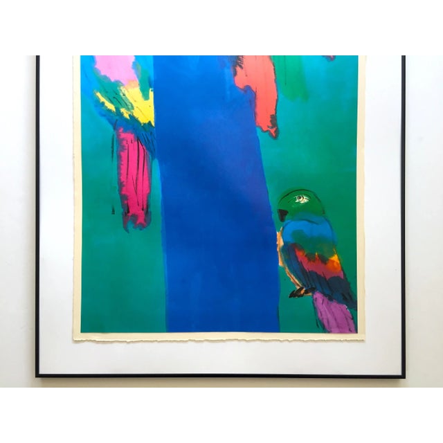 Contemporary Walasse Ting Vintage Large Framed Offset Lithograph Print "Can I Give You a Parrot ?" 1983 For Sale - Image 3 of 13