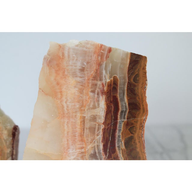 Beige Vintage Onyx Natural Stone Bookends - A Pair For Sale - Image 8 of 14