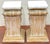 Gold Pair of Modern Neoclassical Carved Wood Whitewashed Marble Pedestals For Sale - Image 8 of 12