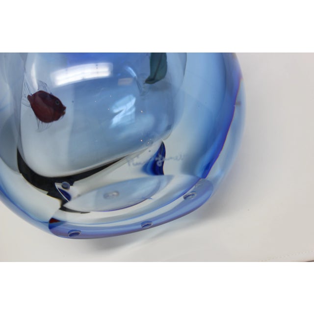 Glass Aquarium Vase by Pino Signoretto For Sale - Image 7 of 10