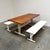 Remarks: Dining set by Vakiopuu, Finland 1960s. Two benches with a table. Table top from teak veneer. Frames from beech...