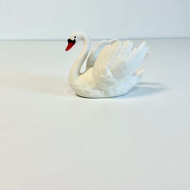1970s Vintage Hollywood Regency Coastal German Goebel Porcelain Swan Petite Planter. For Sale - Image 4 of 13