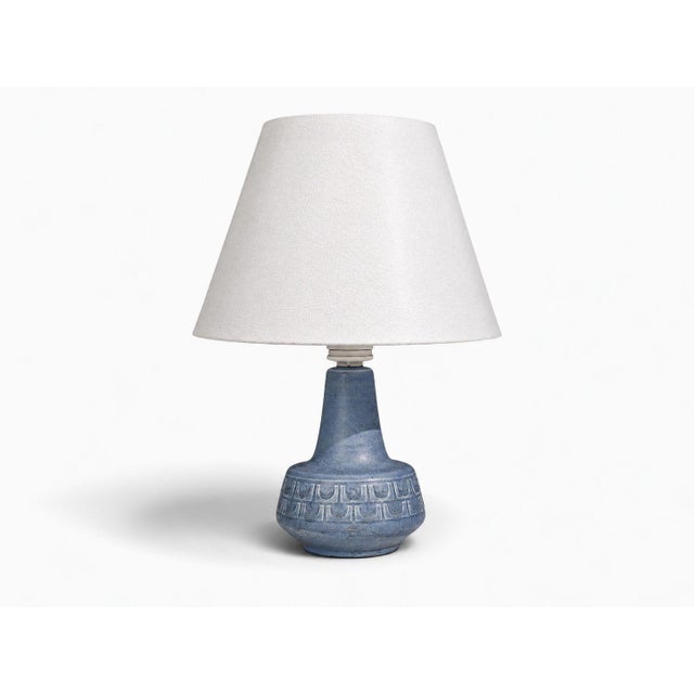 Mid-Century Modern 1960s Mid-Century Modern Soholm, Small Table Lamp, Light Blue Stoneware For Sale - Image 3 of 10