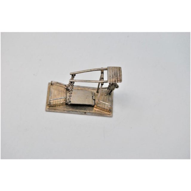 Silver Silver Figure of Toll Collector and Drawbridge For Sale - Image 8 of 9