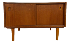 Small Danish Teak Sideboard with Sliding Doors, 1960s