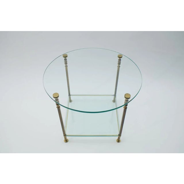 Italian Round Glass and Brass Coffee Table, 1970s For Sale - Image 9 of 15